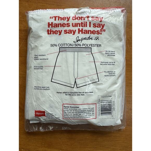 Vintage 1985 Men's Hanes Boxers 3 Pack Big Man 5X 58-60 USA NOS - Picture 5 of 7